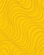 Golden Yellow Wavy Line Pattern Rug