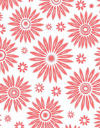 Coral Daisy Pattern Rug