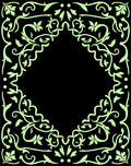 Elegant Light Green Floral Scroll Design Rug
