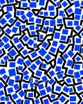 Abstract Blue Square Zigzag Pattern Rug