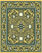 Elaborate Floral Medallion Pattern Rug