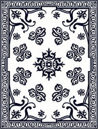 Bold Black Contemporary Floral Pattern Rug