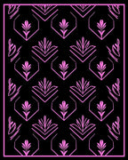 Modern Pink Geometric Floral Design Rug