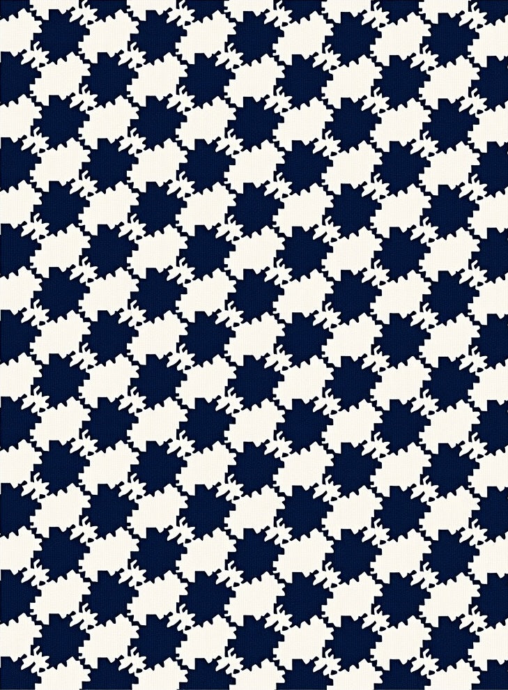 Houndstooth Pattern Textile Design Rug