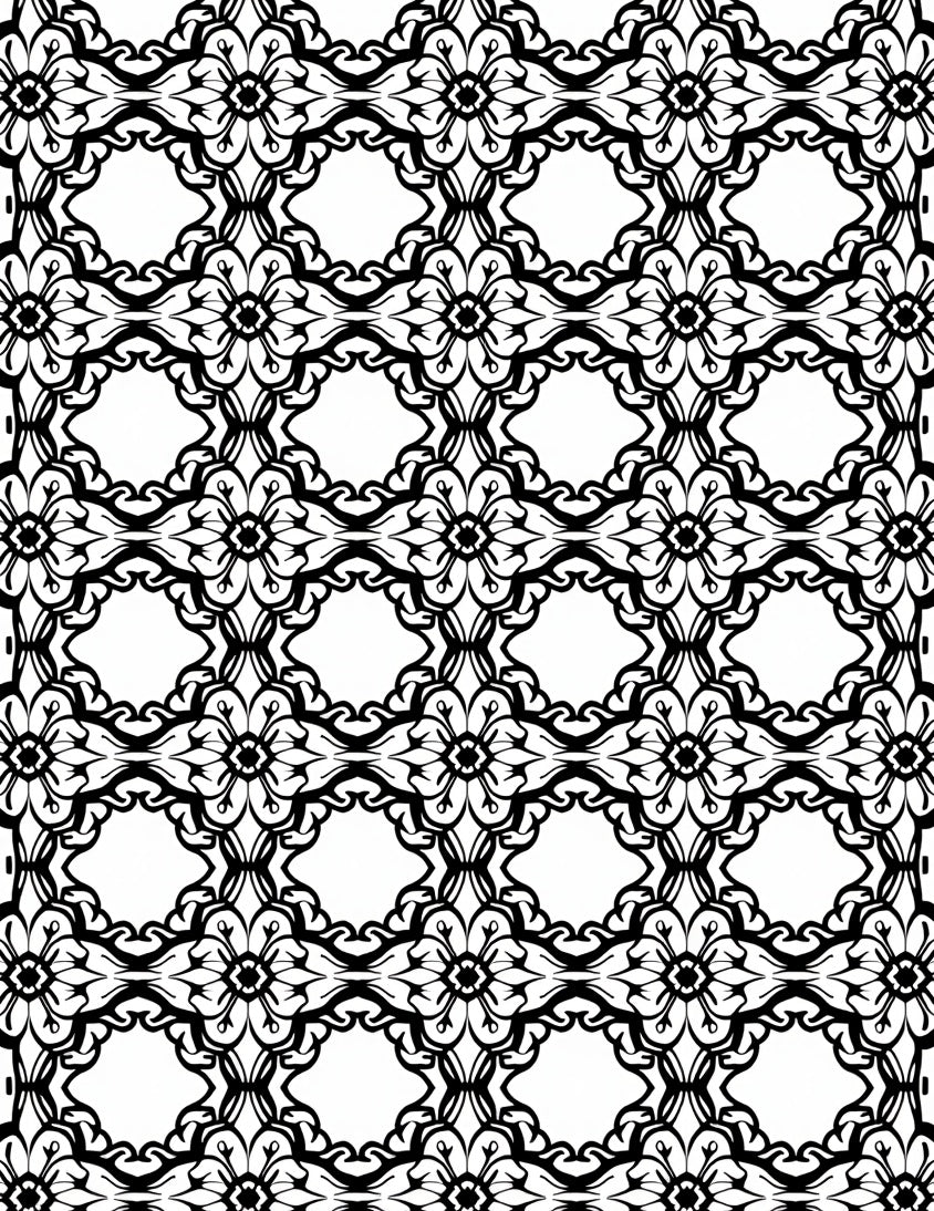Ornate Scroll Work Lace Pattern Rug