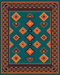 Geometric Diamond Pattern Regal Rug