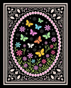 Whimsical Butterflies Floral Garden Rug