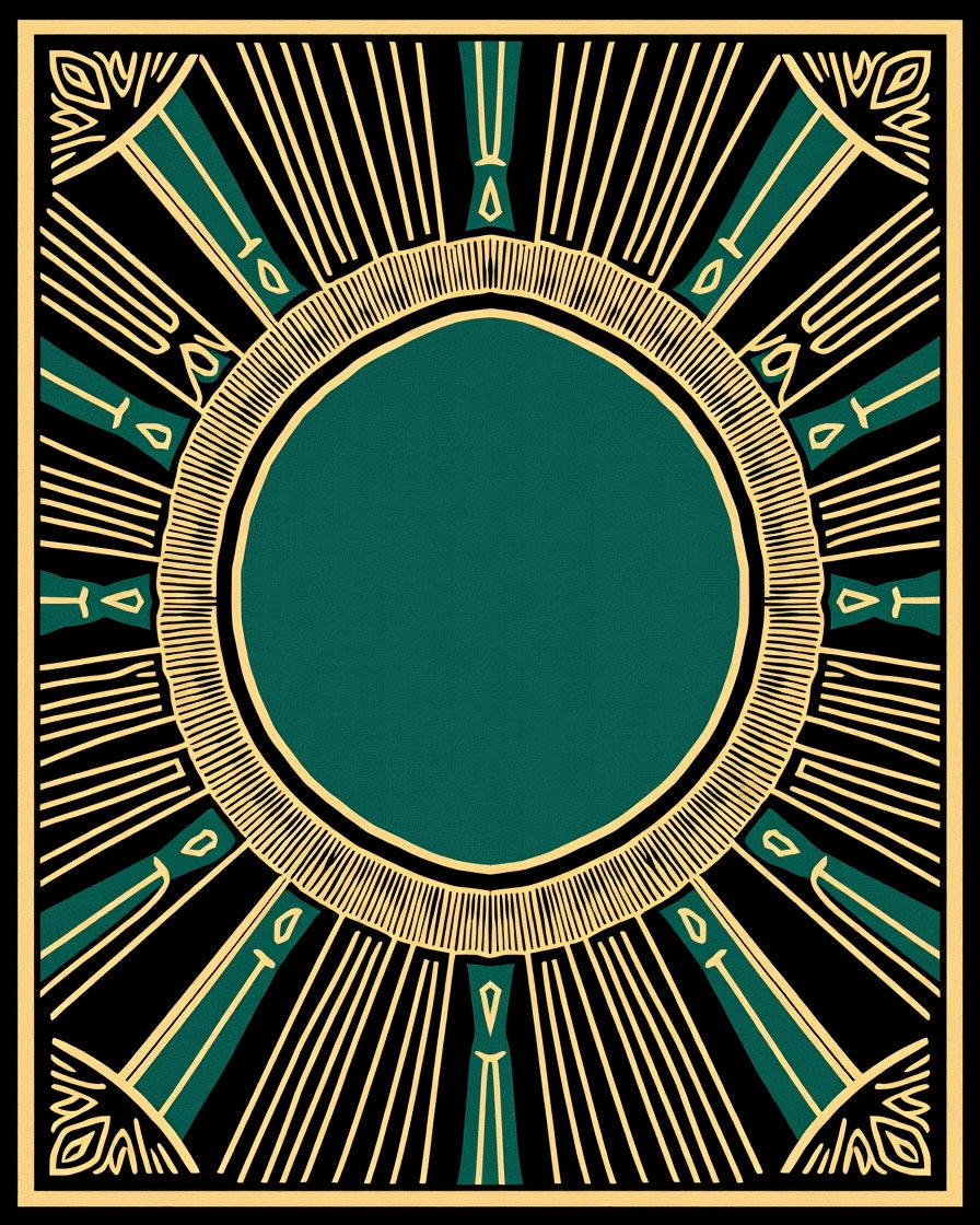 Art Deco Sunburst Pattern Rug