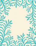 Turquoise Botanical Vines Pattern Rug