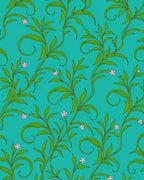 Art Nouveau Green Vine Floral Rug