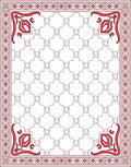 Red Cornered Geometric Lattice Design Rug