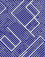 Abstract Geometric Blue Linear Design Rug