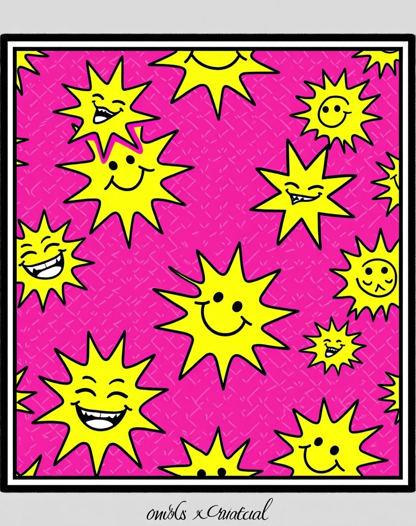 Happy Sun Pattern Design Rug