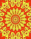 Vibrant Sunburst Mandala Pattern Rug