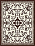 Ornate Floral Swirls Dark Design Rug
