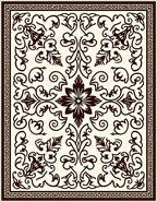 Ornate Floral Swirls Dark Design Rug