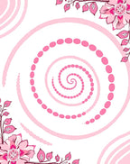 Pink Floral Spiral Abstract Design Rug
