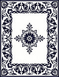 Classic Floral Symmetry Border Design Rug