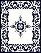 Classic Floral Symmetry Border Design Rug
