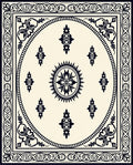 Monochromatic Intricate Floral Medallion Rug