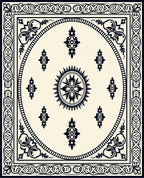 Monochromatic Intricate Floral Medallion Rug