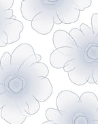 Light Blue Gradient Floral Pattern Rug