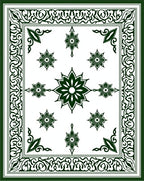 Dark Green Floral Medallion Pattern Rug