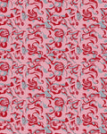 Playful Pink Red Swirl Pattern Rug