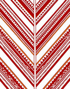 Red White Geometric Stripe Design Rug
