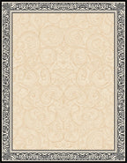 Classic Black Beige Swirl Border Design Rug