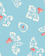 Floral Pattern on Light Blue Background Rug