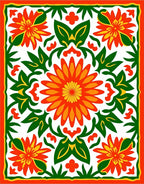 Vibrant Floral Patterned Harmony Rug