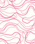 Abstract Pink Wavy Lines Pattern Rug
