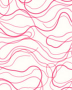 Abstract Pink Wavy Lines Pattern Rug
