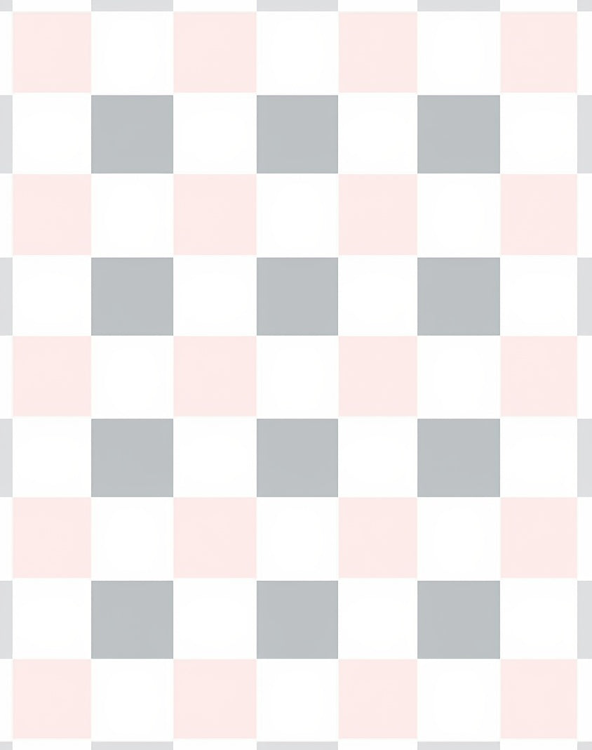 Soft Blush Gray Checkerboard Pattern Rug