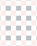 Soft Blush Gray Checkerboard Pattern Rug