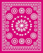 Geometric Snowflake Mandala Design Rug
