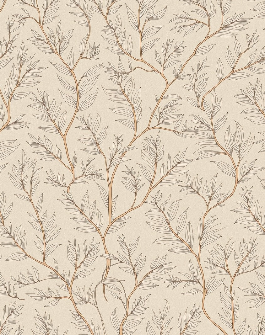Serene Botanical Line Art Pattern Rug
