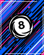 Bold 8-Ball Geometric Collision Rug