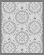 Grey Floral Mandala Patterned Rug