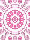 Pink Floral Mandala Pattern Rug