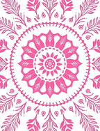 Pink Floral Mandala Pattern Rug