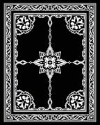 Ornate Floral Scroll Border Design Rug