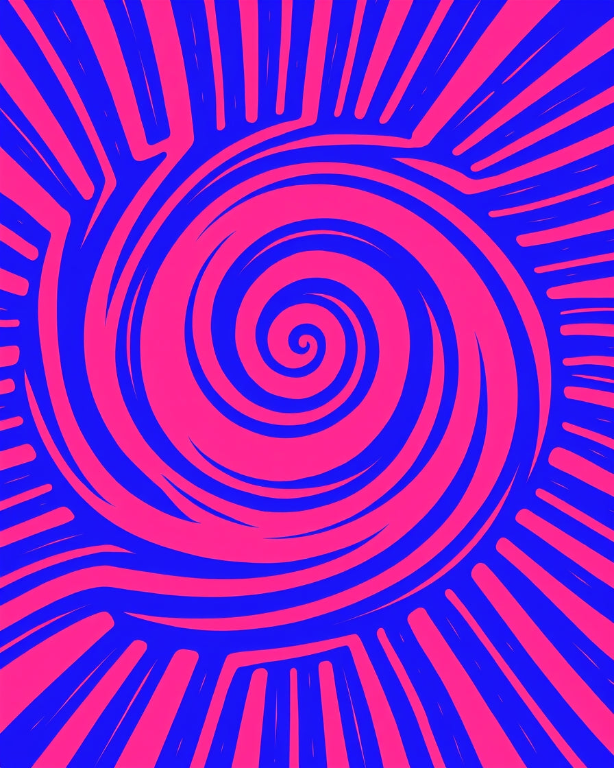 Vibrant Swirl Stripe Graphic Rug