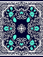 Aqua Medallion Symmetry Design Rug
