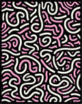 Pink White Swirl Abstract Pattern Rug
