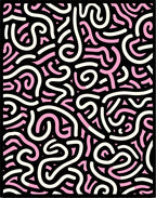 Pink White Swirl Abstract Pattern Rug