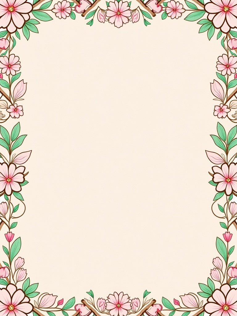 Floral Branch Pink Petal Design Rug