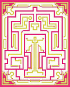 Geometric Maze Pattern Rug