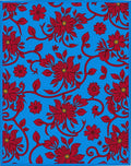 Vibrant Red Floral Vines Rug
